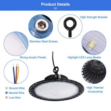 Industrial UFO Pendant LED Lamp, 100W High Bay Ceiling Light, 6000K 10000LM, Commercial LED Lights for Warehouse Workshop Garage Shop Lighting by Natur [Energy Class A++]