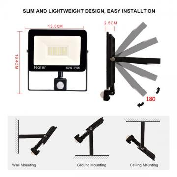 bapro 30W LED Security Lights with Motion Sensor, Slim Flood Light, IP65 Waterproof Flood Light Daylight White(6000K) Outdoor Lights 2019 New Series Perfect for Garden Garage [Energy Class A++]