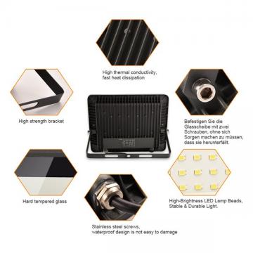 bapro 30W LED Outdoor Floodlight,Led Floodlight Super Bright, Garden Lights Cold White(6000K), IP65 Waterproof Outdoor Flood Light Wall Light Perfect for Garage, Garden,Forecourt[Energy Class A+]…