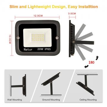 bapro 20W LED Outdoor Floodlight,Led Floodlight Super Bright, Garden Lights Cold White(6000K), IP65 Waterproof Outdoor Flood Light Wall Light Perfect for Garage, Garden,Forecourt[Energy Class A+]…