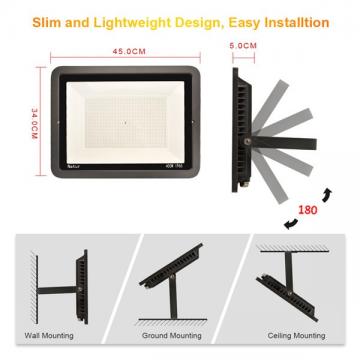 bapro 400W LED Outdoor Floodlight,Led Floodlight Super Bright, Garden Lights Warm White(3000K), IP66 Waterproof Outdoor Flood Light Wall Light Perfect for Garage, Garden， Forecourt[Energy Class A+]