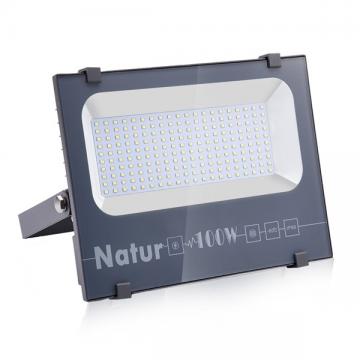 NATUR 100W LED Floodlight, 10000LM Outdoor Security Spotlights, Ultra Slim and Lightweight Design, 500W Halogen Equivalent, IP66 Waterproof, 3000K Warm White [Energy Class A++]