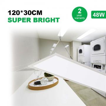 48W LED Panel Light 120 * 30CM, 150W LED Bulb Equivalent, Ultra Thin & Lightweight LED Ceiling Drop, 5800LM 4000K Neutral White, LED Flat Panel Light for Office Shop Garage Workshop Lighting