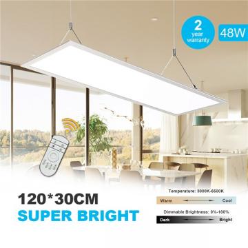 48W LED Panel Light Dimmable 120 * 30CM, 150W LED Bulb Equivalent, Ultra Slim & Lightweight LED Ceiling Drop, 5800LM Modified Colour Temperature, Flat Panel Lighting for Residential Office Shop Light [Energy Class A++]