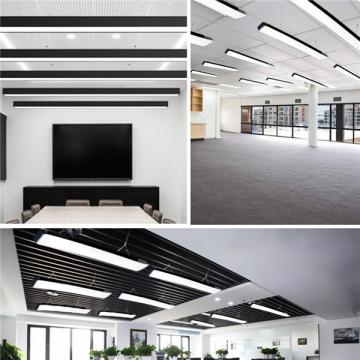 LED Ceiling Panel Light 120x30CM 60W, Black Body Suspended & Surface Mount Ceiling Panel Drop, Low Profile Design 4000K Neutral White 6000LM, Flat Panel Lighting for Residential Office Shop Light