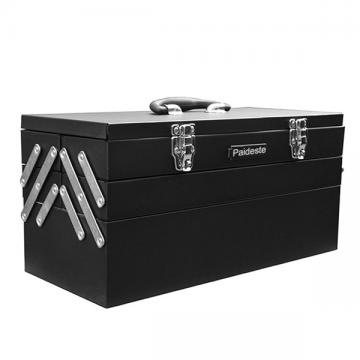 Paideste Toolbox Double Metal Tipping Bucket Heavy Duty Thick Metal Tool Box Portable Storage Box