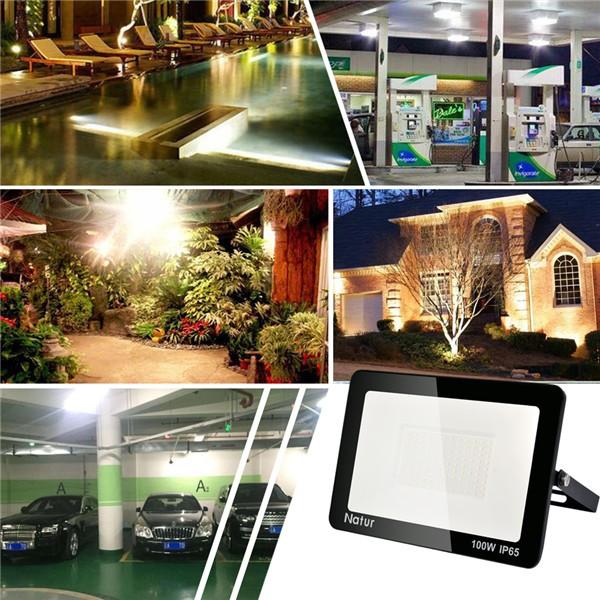 bapro 100W Flood Lights Outdoor,Super Bright Security Lights,IP65 Waterproof Flood Light, Daylight White(6000K) Outdoor Flood Light Wall Light, 24 Month Warranty[Energy Class A++]…
