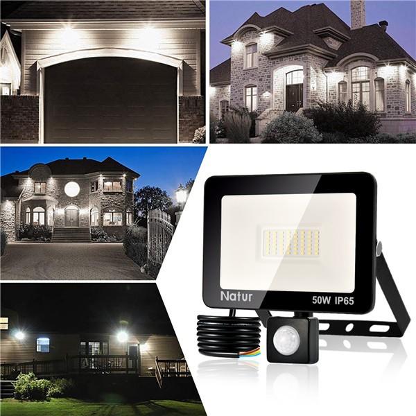 bapro 20W LED Security Lights with Motion Sensor, Slim Flood Light, IP65 Waterproof Flood Light Warm White(6000K) Outdoor Lights 2019 New Series Perfect for Garden Garage [Energy Class A++]