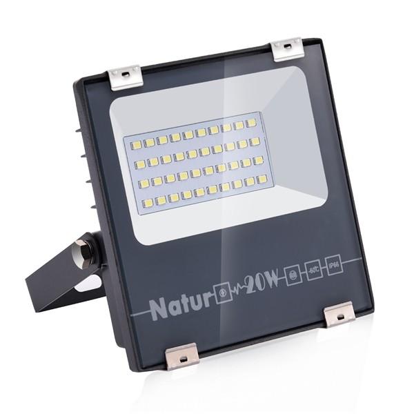 NATUR 20W LED Flood Light, Ultra Slim and Lightweight Design, 2000LM Outdoor Security Spotlights, 100W Halogen Equivalent, IP66 Waterproof, 6000K Daylight White [Energy Class A++]