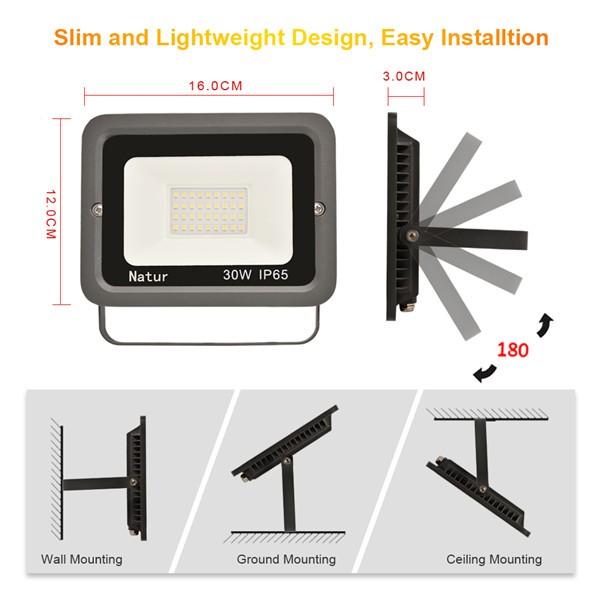 bapro 30W LED Outdoor Floodlight,Led Floodlight Super Bright, Garden Lights Cold White(6000K), IP65 Waterproof Outdoor Flood Light Wall Light Perfect for Garage, Garden,Forecourt[Energy Class A+]…