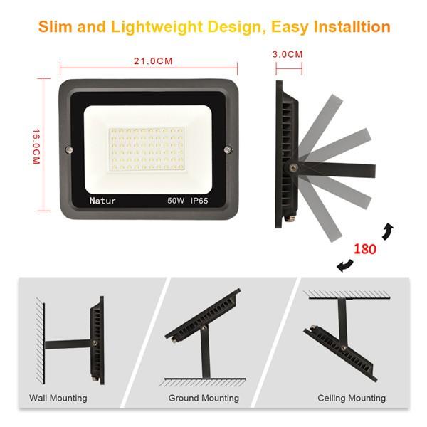 bapro 50W LED Outdoor Floodlight,Led Floodlight Super Bright, Garden Lights Cold White(6000K), IP65 Waterproof Outdoor Flood Light Wall Light Perfect for Garage, Garden,Forecourt[Energy Class A+]…