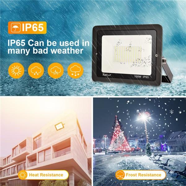 bapro 100W LED Outdoor Floodlight,Led Floodlight Super Bright, Garden Lights Warm White(3000K), IP65 Waterproof Outdoor Flood Light Wall Light Perfect for Garage, Garden， Forecourt[Energy Class A+]…