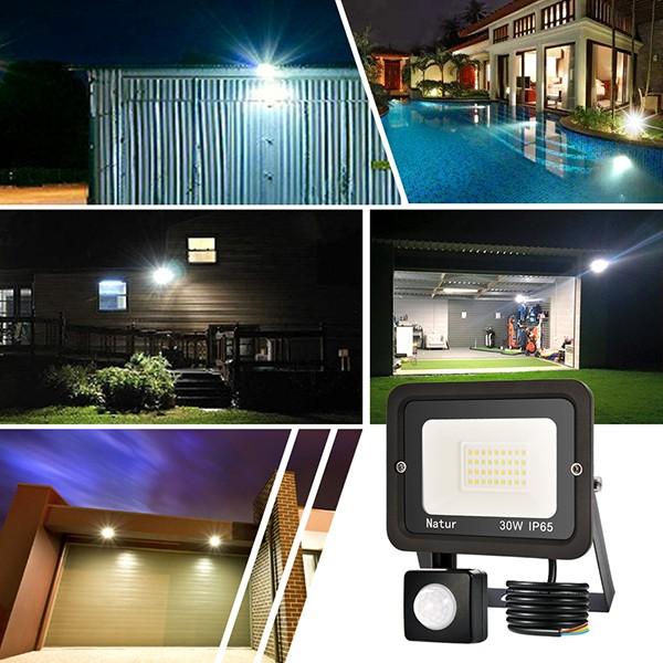 bapro 30W Security Lights with Motion Sensor,Led Floodlight Super Bright, Garden Lights Cold White(6000K), IP65 Waterproof Perfect for Garage, Garden and Forecourt[Energy Class A++]