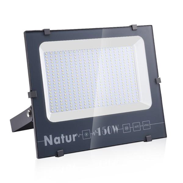 NATUR 150W LED Floodlight, 15000LM Outdoor Security Spotlights, Ultra Slim and Lightweight Design, 750W Halogen Equivalent, IP66 Waterproof, 3000K Warm White [Energy Class A++]