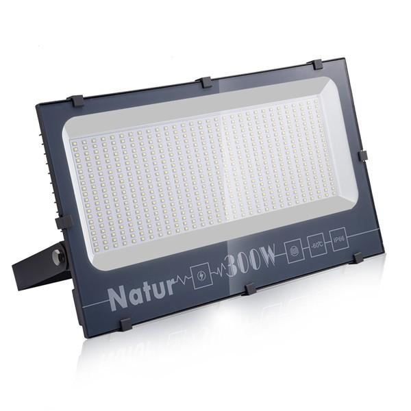 NATUR 300W LED Flood Light, Ultra Slim and Lightweight Design, 30000LM Outdoor Security Spotlights, 1500W Halogen Equivalent, IP66 Waterproof, 6000K Daylight White [Energy Class A++]