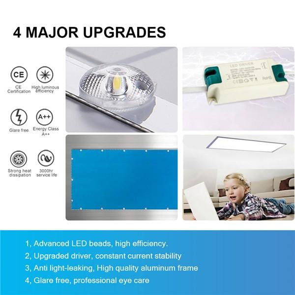 48W LED Panel Light Dimmable 120 * 30CM, 150W LED Bulb Equivalent, Ultra Slim & Lightweight LED Ceiling Drop, 5800LM Modified Colour Temperature, Flat Panel Lighting for Residential Office Shop Light [Energy Class A++]