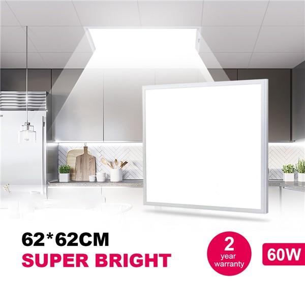 Natur 62 * 62CM LED Panel Light 48W, 150W LED Bulb Equivalent, Ultra Slim & Lightweight LED Ceiling Drop, 5800LM 4000K Neutral White, LED Flat Panel Light for Office Shop Workshop Kitchen Lighting [Energy Class A++]