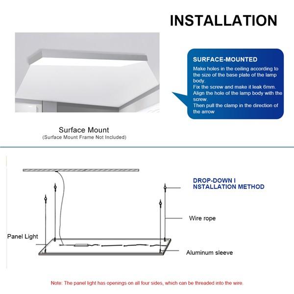 LED Panel Ceiling Light 120x30CM 60W, Low Profile White Body Suspended & Surface Mount Ceiling Panel Drop, 4000K Neutral White 6000LM, Flat Panel for Residential Office Shop Lighting