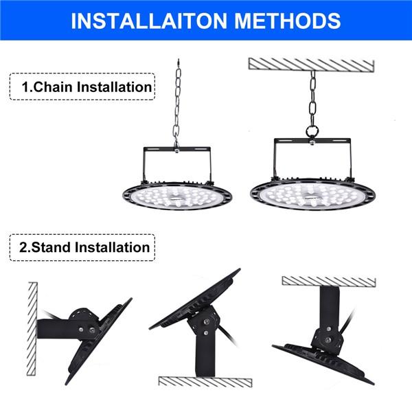 bapro 200W LED UFO Industrial lamp, Cold White 6000K led Shop Lights, IP54 Waterproof,Powerful Workshop Light for Workshops and Factories Industrial Ceiling Light[Energy Class A++]