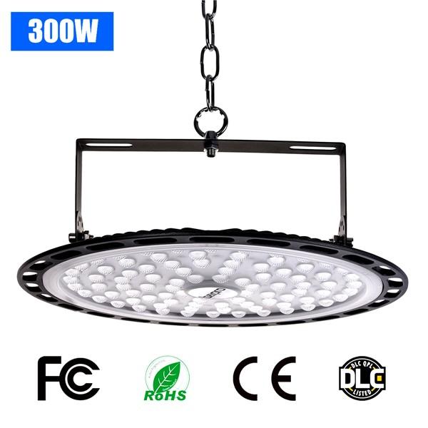 bapro LED High Bay Light 300W, Industrial Lamp, 30000LM High Bay Lighting,Daylight White 6000K Ultra Thin LED Warehouse Lighting， Workshop Lighting for Warehouse, Factory, Workshop [Energy Class A++]