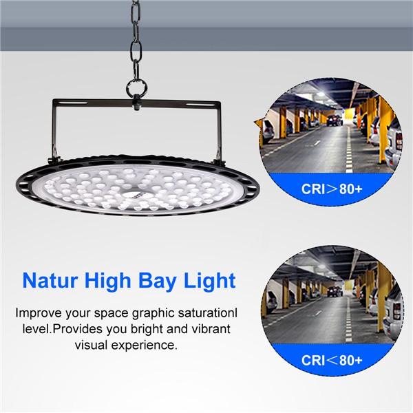bapro LED High Bay Light 300W, Industrial Lamp, 30000LM High Bay Lighting,Daylight White 6000K Ultra Thin LED Warehouse Lighting， Workshop Lighting for Warehouse, Factory, Workshop [Energy Class A++]
